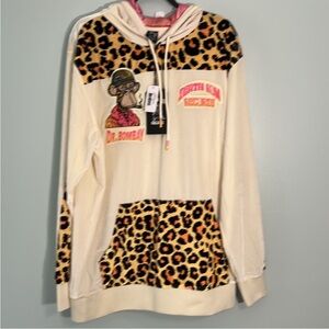 Death Row Records XSnoop Dog 2XL Hoodie Leopard Bored Ape Yacht Club Natural NWT